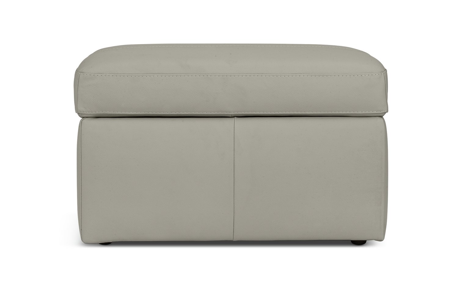 Habitat Gabe Leather Storage Footstool - Grey