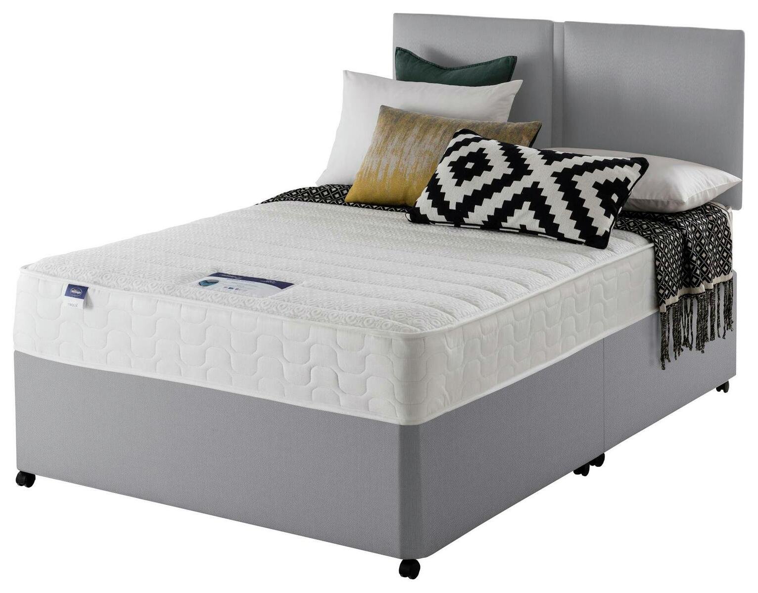 Silentnight Hatfield Memory Superking Divan - Grey