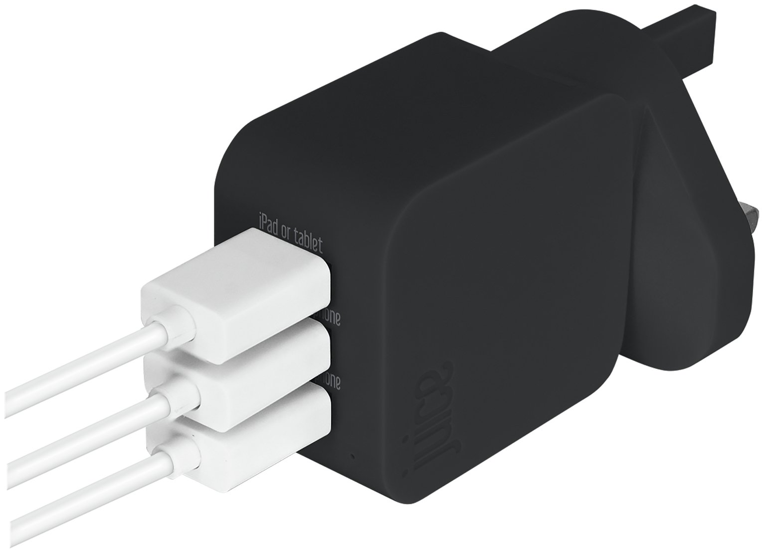 Juice USB 2.0/3.0 Triple Wall Charger - Black