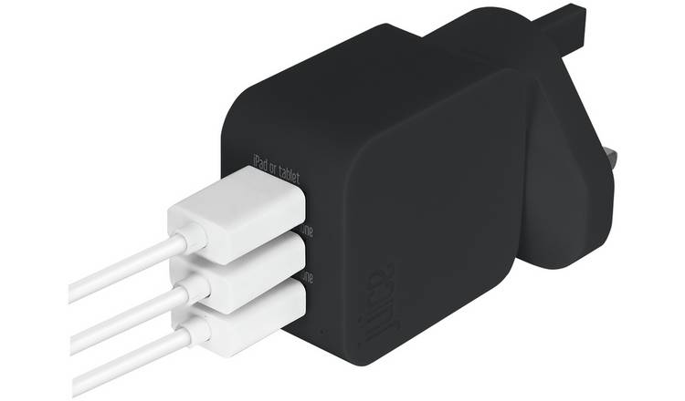Juice USB 2.0/3.0 Triple Wall Charger - Black