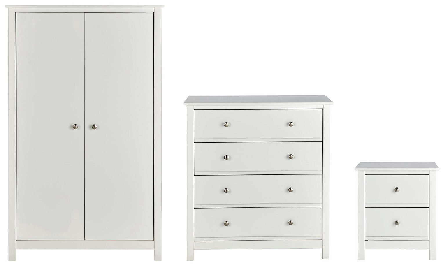 Argos Home Brooklyn White 3 Piece Shorty Bedroom Package