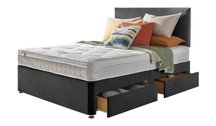 Silentnight Travis Double Ortho 4 Drawer Divan Bed- Charcoal
