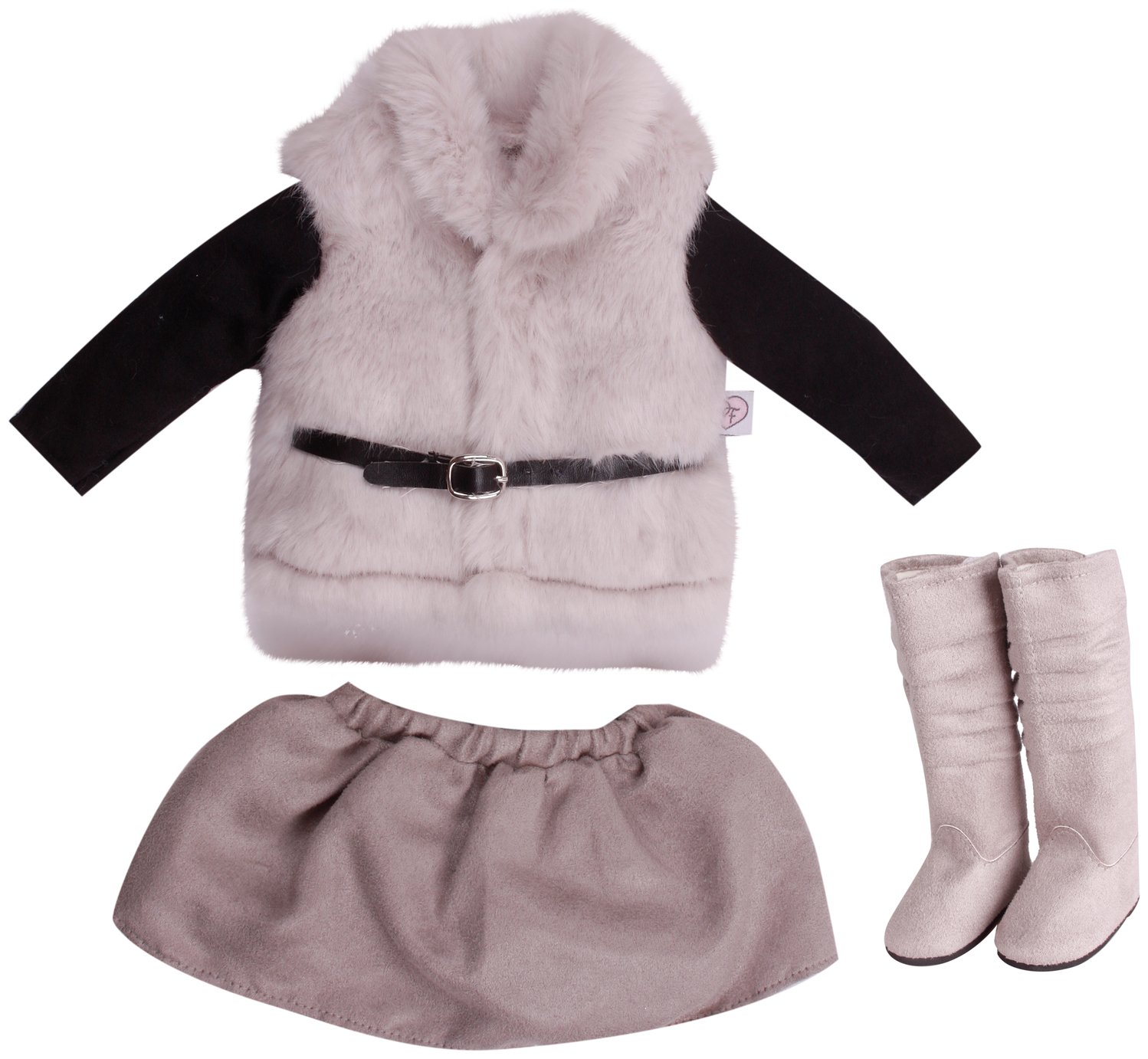 Chad Valley Designafriend Grey Faux Fur Outfit