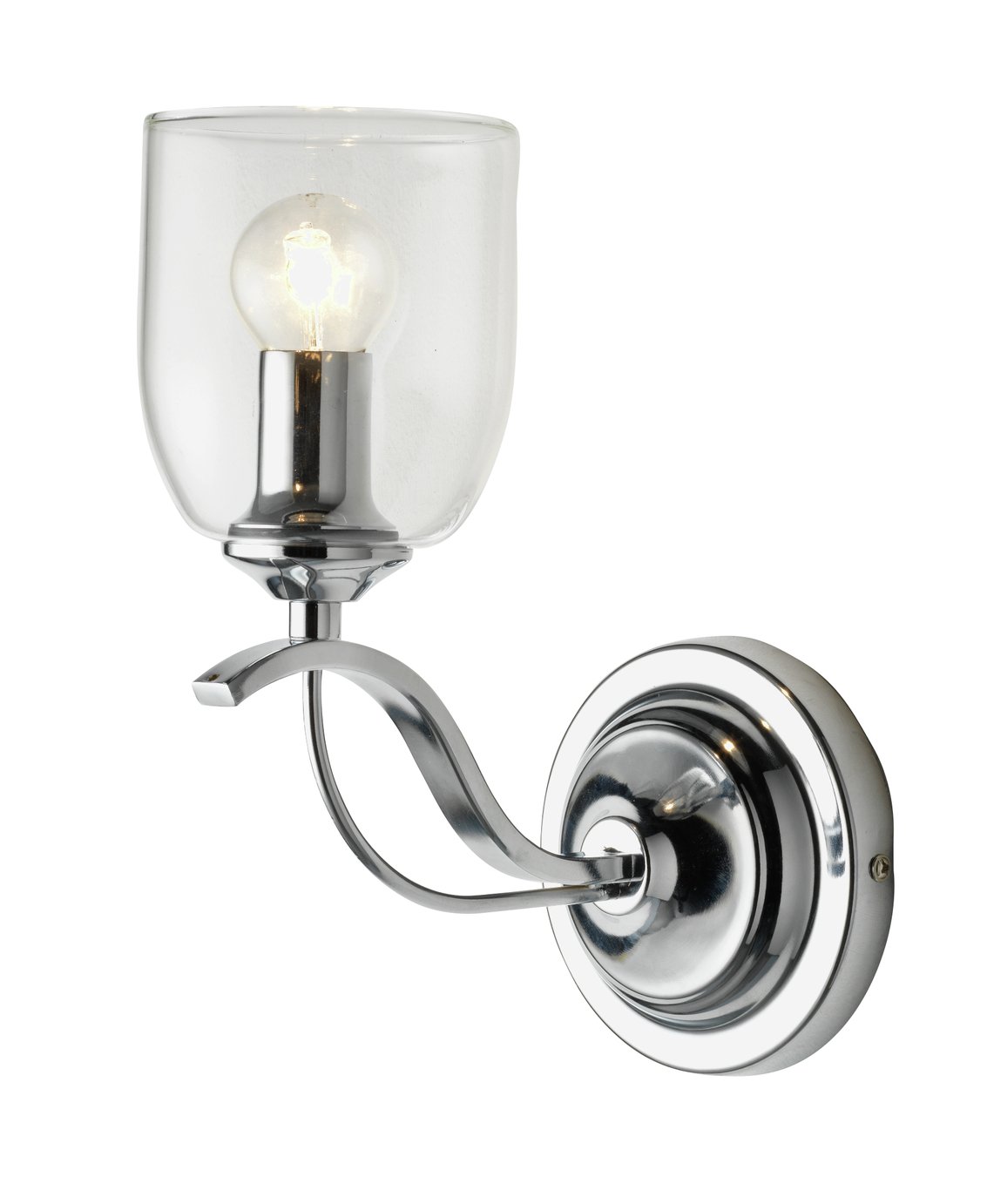 Argos Home Fae Single Glass Wall Lamp - Chrome