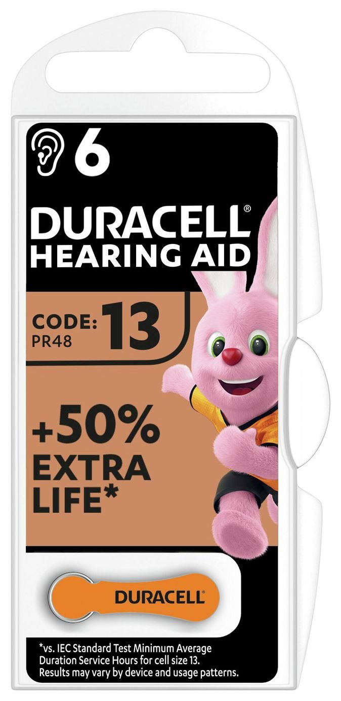 Duracell Hearing Aid Batteries Size 13 - Pack of 6