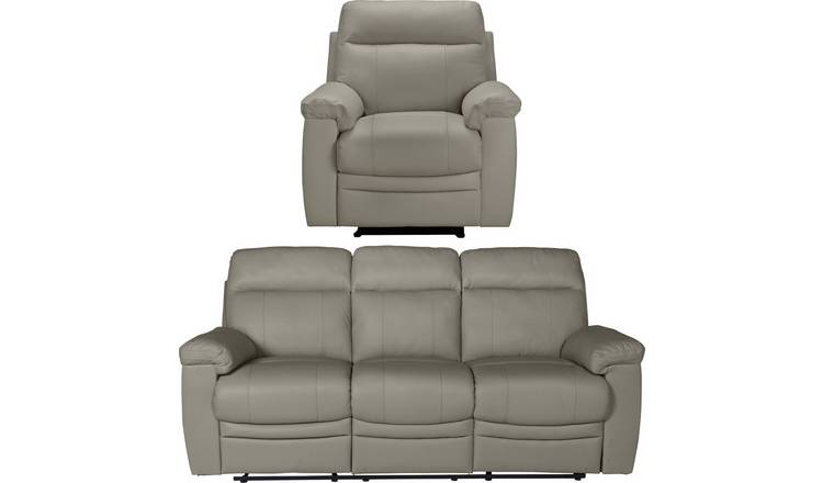 Buy Argos Home Paolo Chair 3 Seater Manual Recliner Sofa Grey Sofa sets Argos