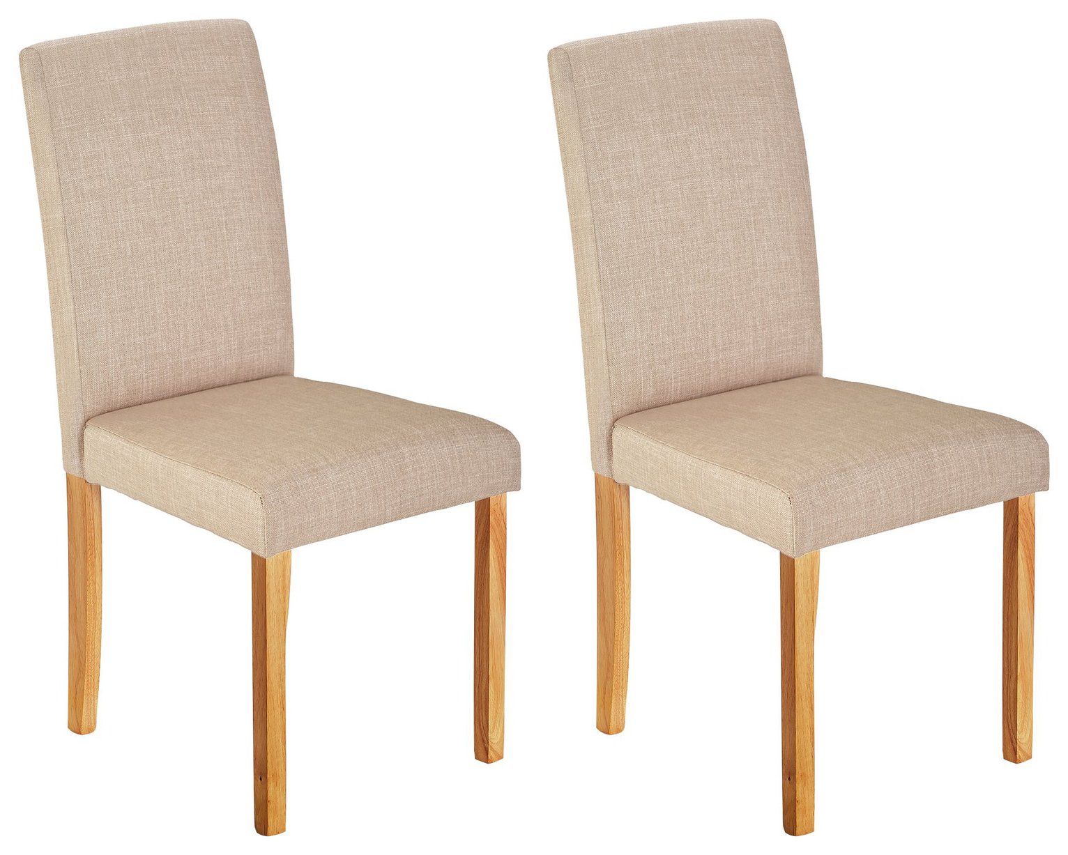 Argos Home Pair of Mid Back Fabric Chairs - Oatmeal