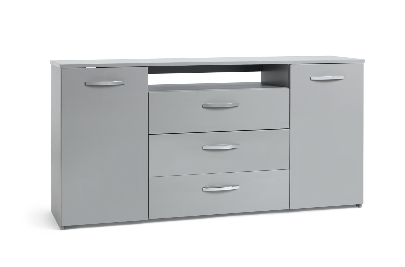 Habitat Hayward 2 Dr 3 Drawer Large Sideboard -Grey Gloss