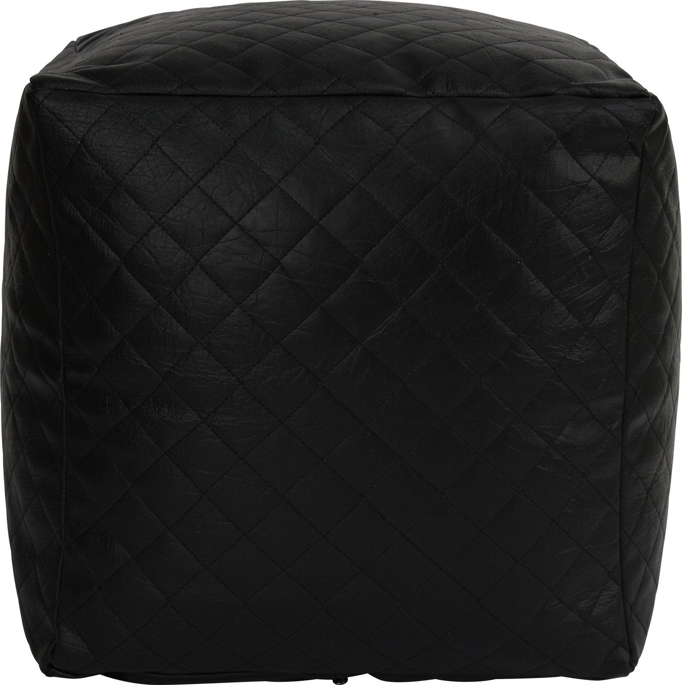 Argos Home Quilted Cube Beanbag - Black