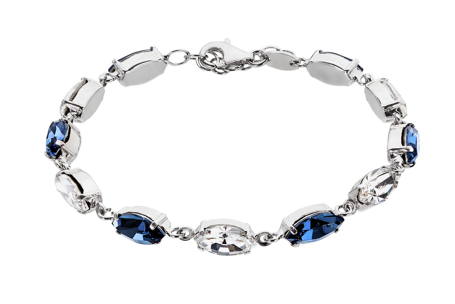 blue and silver bracelet