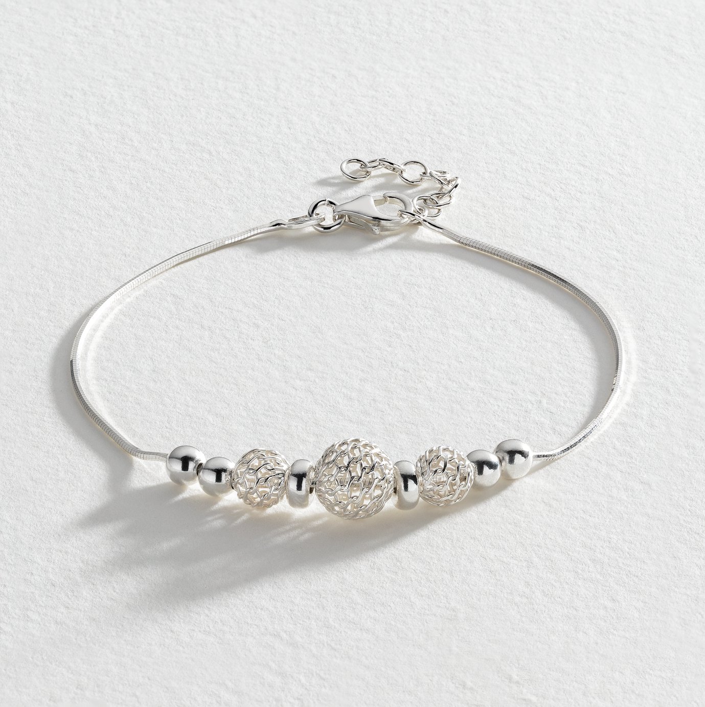 Revere Italian Sterling Silver Filigree Ball Bracelet