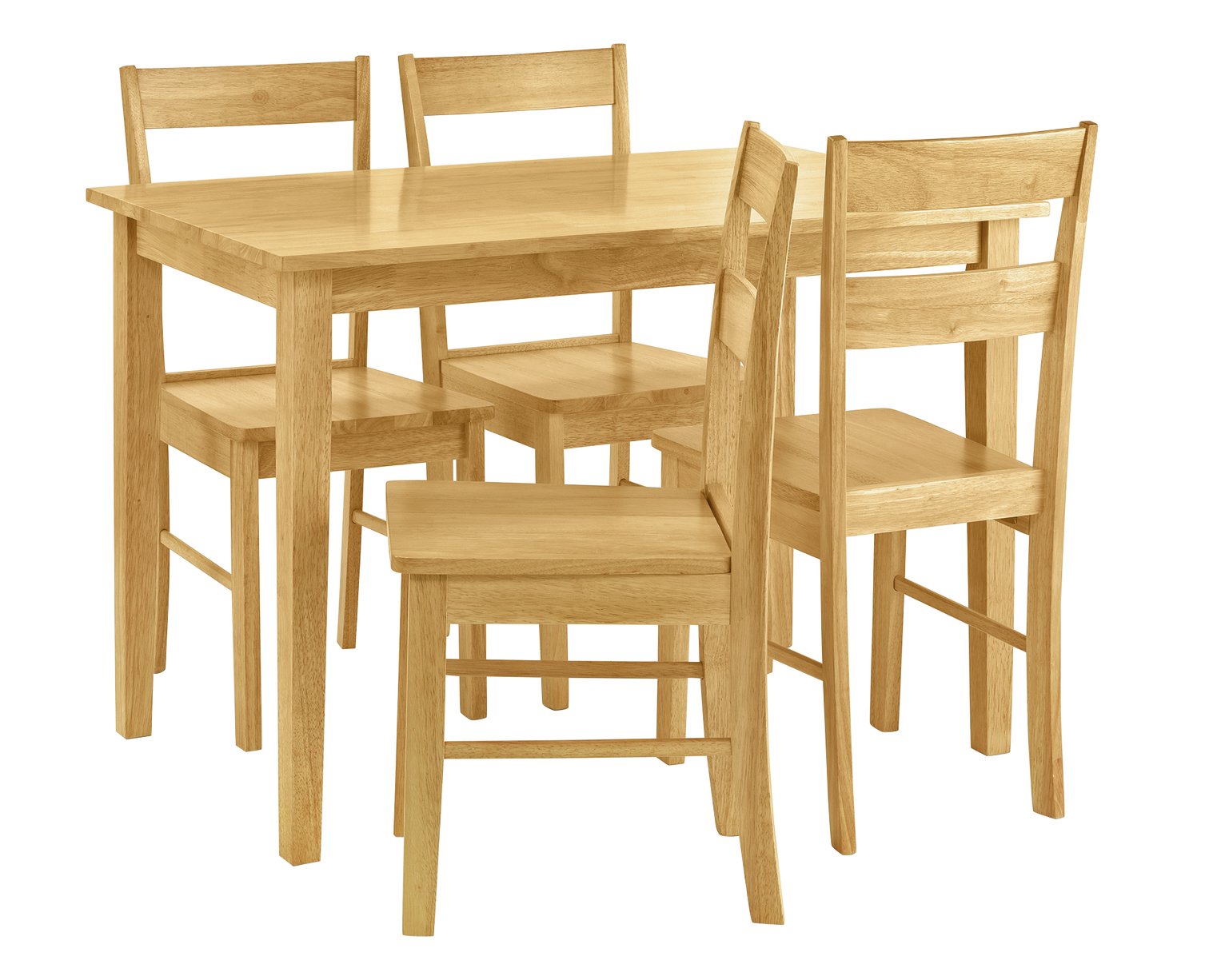 Argos Home Chicago Solid Wood Table & 4 Chairs - Natural