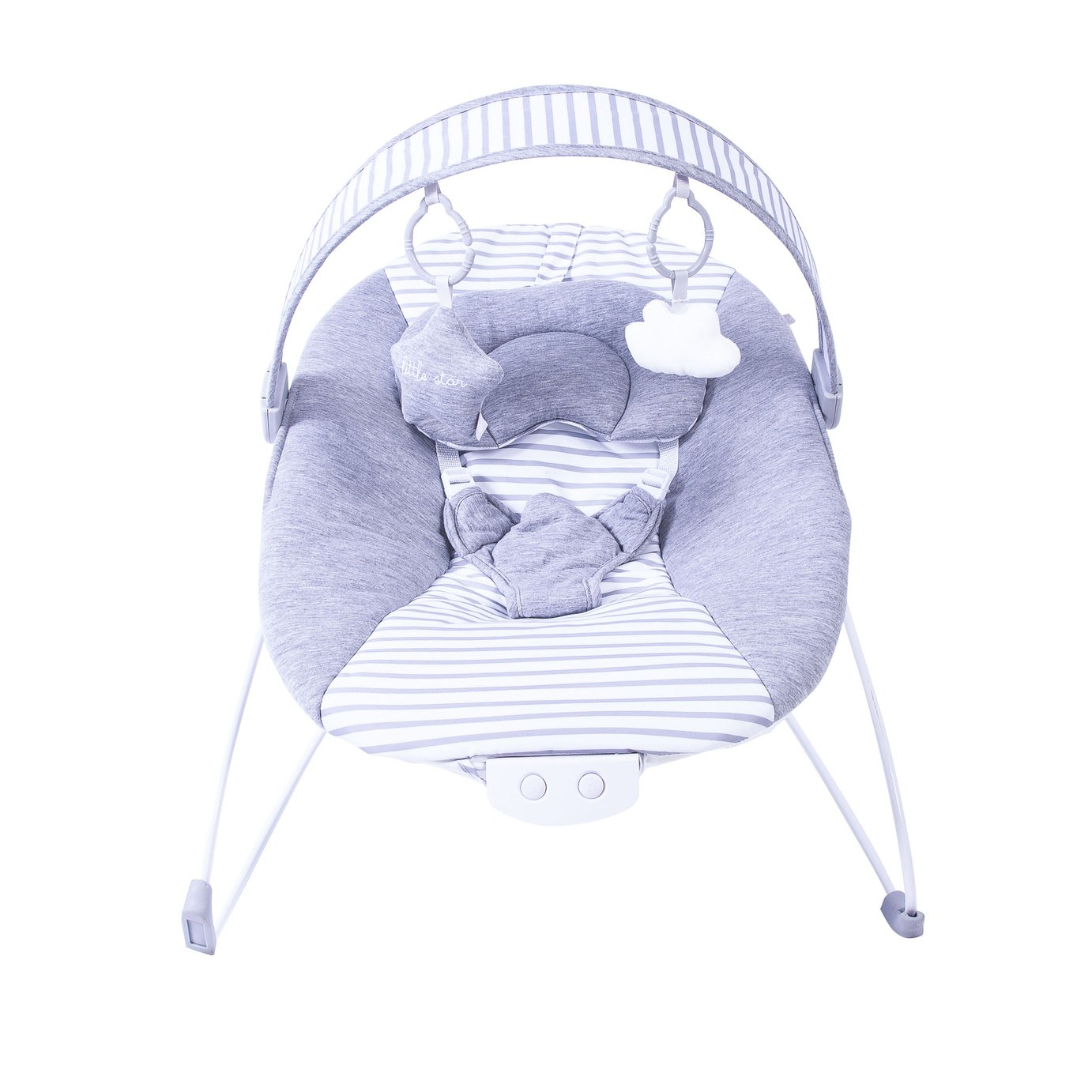 baby bouncer grey and white