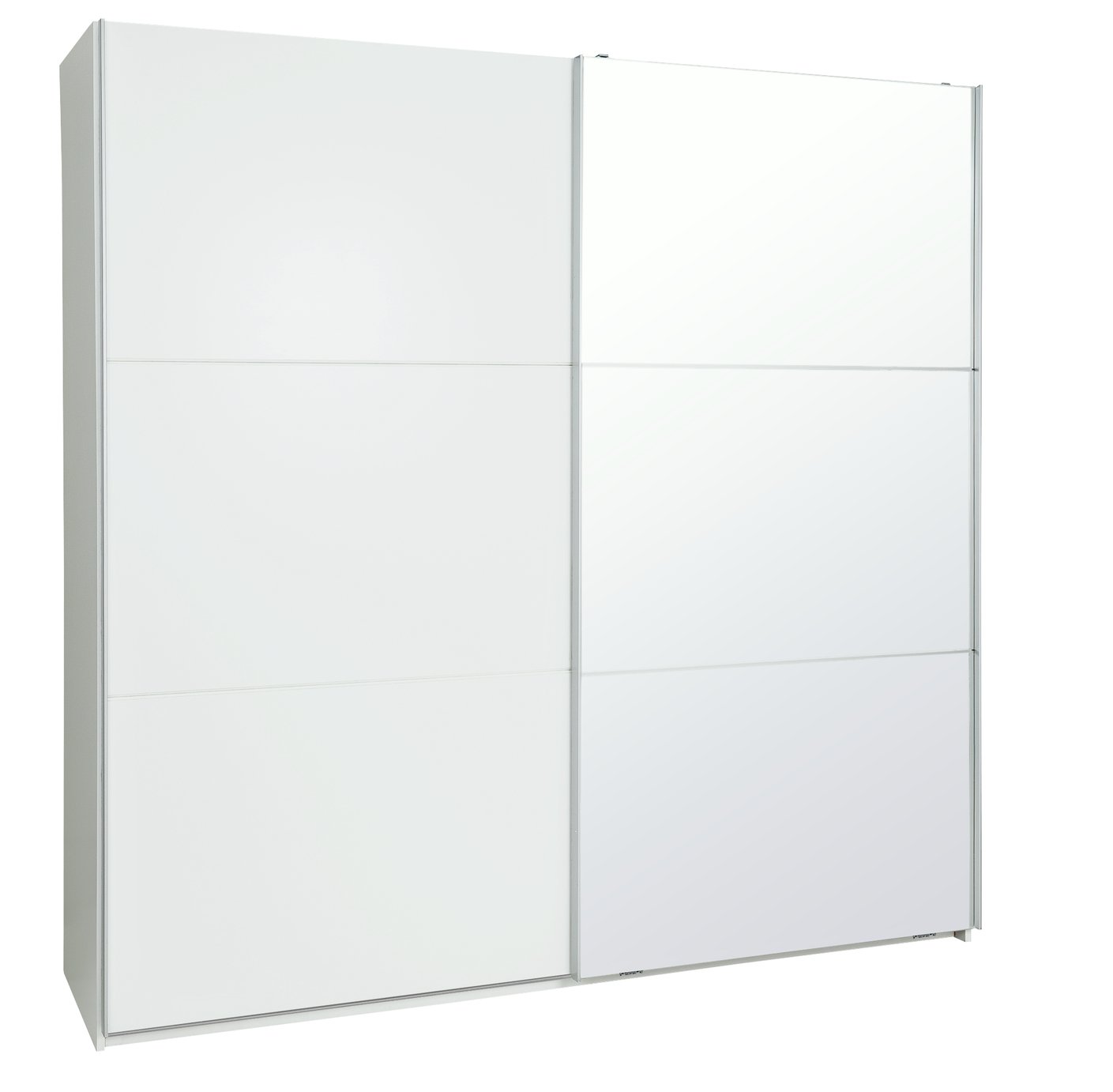 Hygena Bergen Extra Large Mirrored Sliding Wardrobe - White