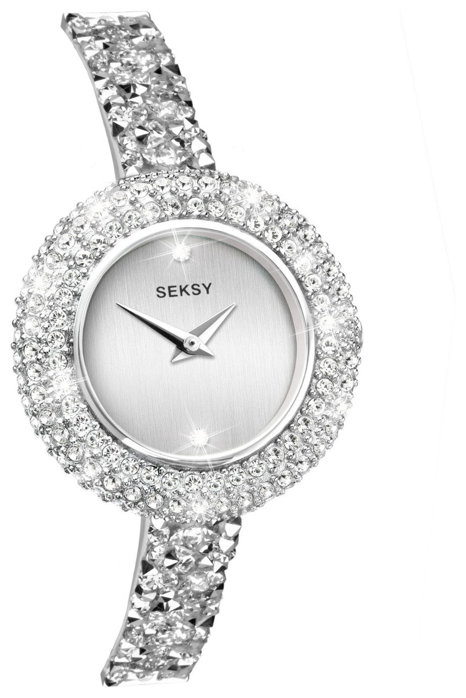 Seksy Ladies Mother of Pearl Rhodium Plated Bracelet Watch