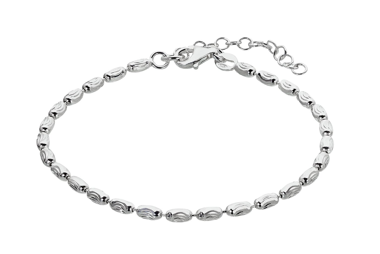 Revere Italian Sterling Silver Diamond Cut Bead Bracelet