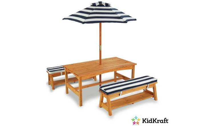 Buy Kidkraft Outdoor Table And Bench Set Navy And White Kids