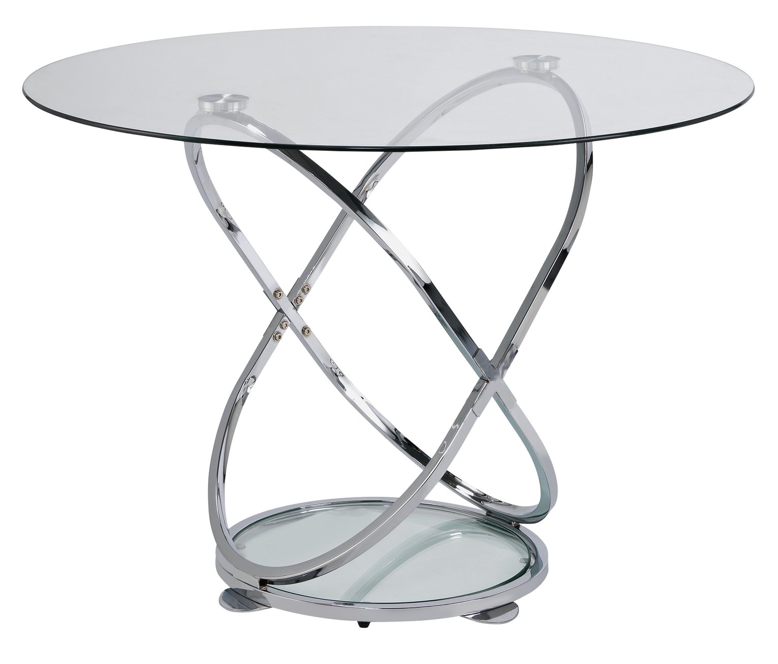 Argos Home Atom Round Glass 4 Seater Dining Table (8042479) | Argos
