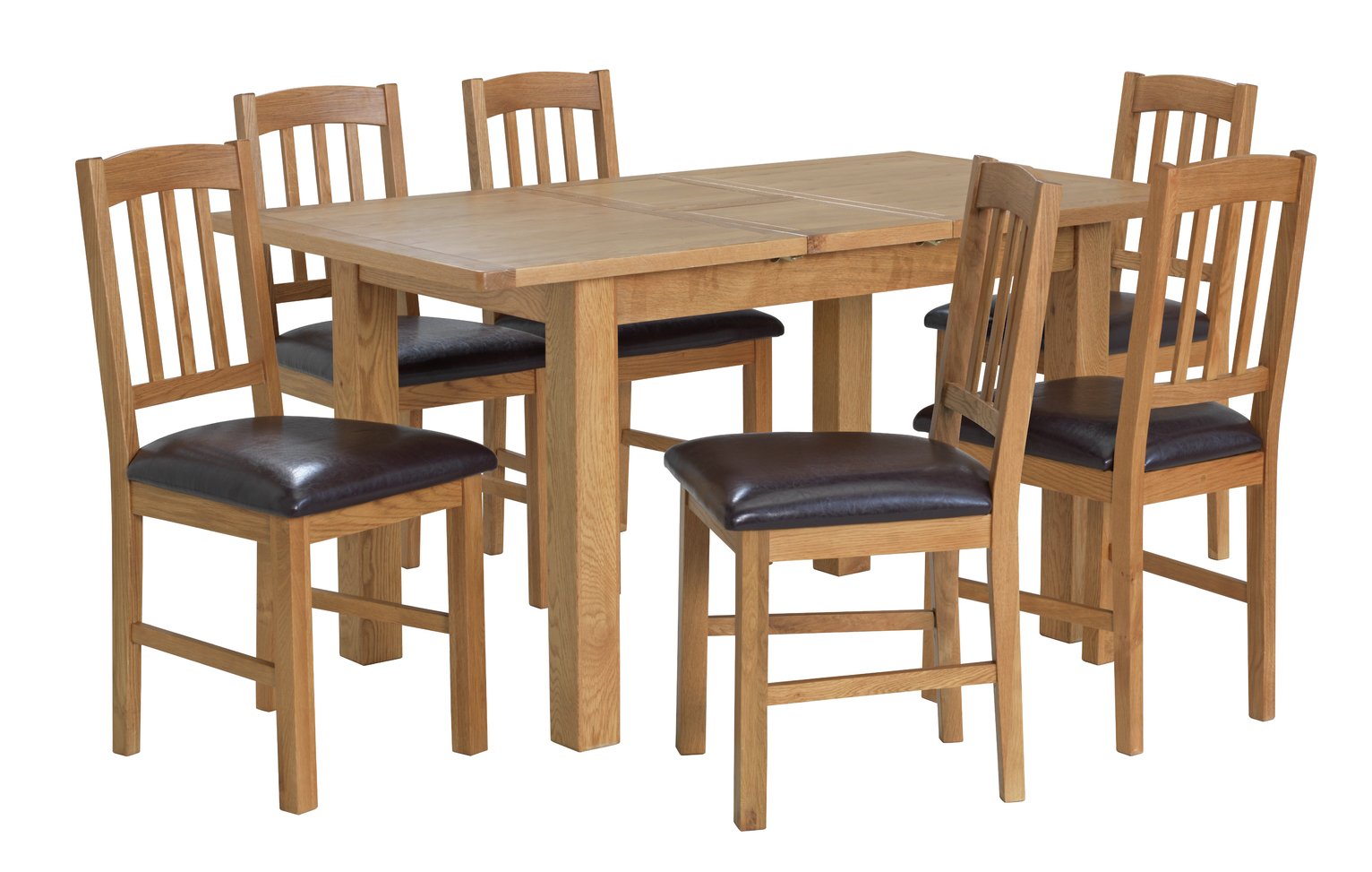 Argos Home Ashwell Oak Veneer Extending Table & 6 Chairs