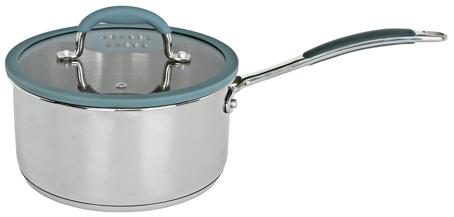 5 Piece Stainless Steel with Silicone Rim Pan Set Reviews