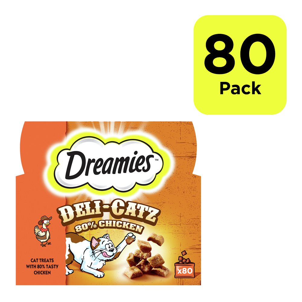 DREAMIES Deli-Catz Cat Treats Chicken - 80x5g (400g total)