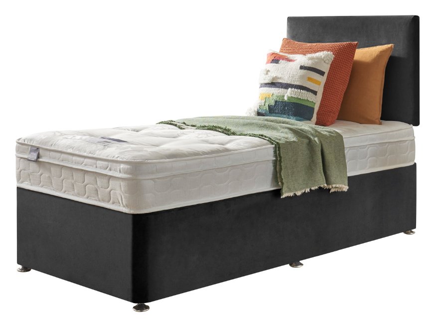 Silentnight Travis Ortho Microcoil Single Divan Bed-Charcoal Review