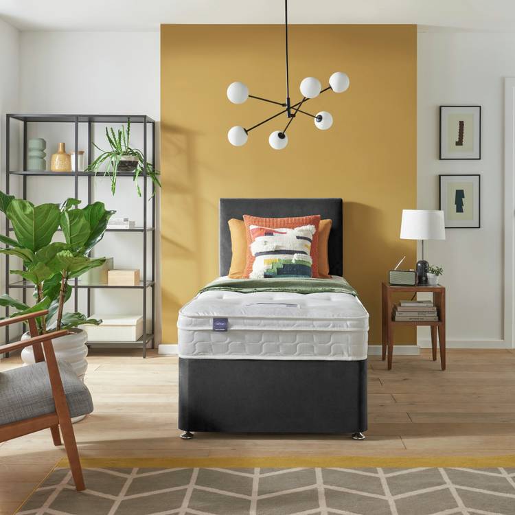 Silentnight Travis Single Ortho Divan Bed - Charcoal 0