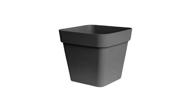 Ivyline 40cm Cleo Square Planter with Wheels Anthracite
