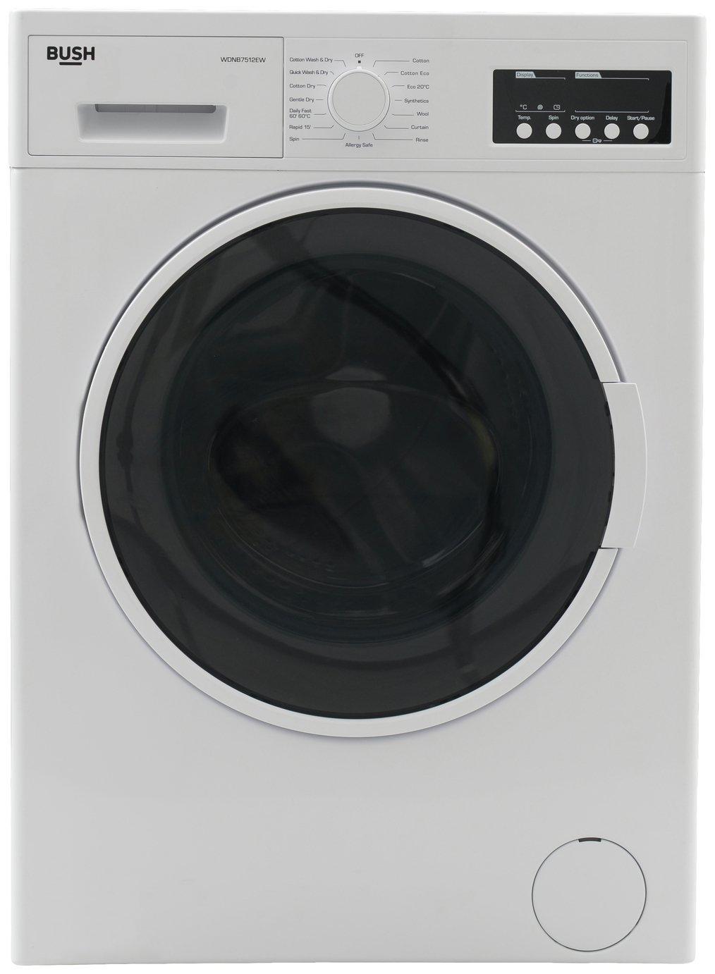 Bush WDNB7512EW 7KG / 5KG 1200 Spin Washer Dryer - White