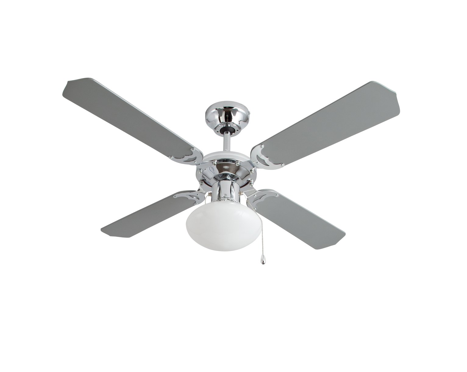 Argos Home Ceiling Fan - Grey & Chrome