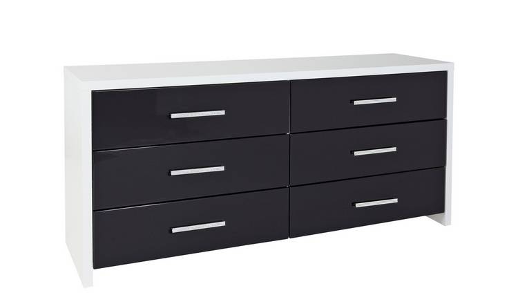 Buy Argos Home Broadway 3 3 Drawer Chest Black Gloss White