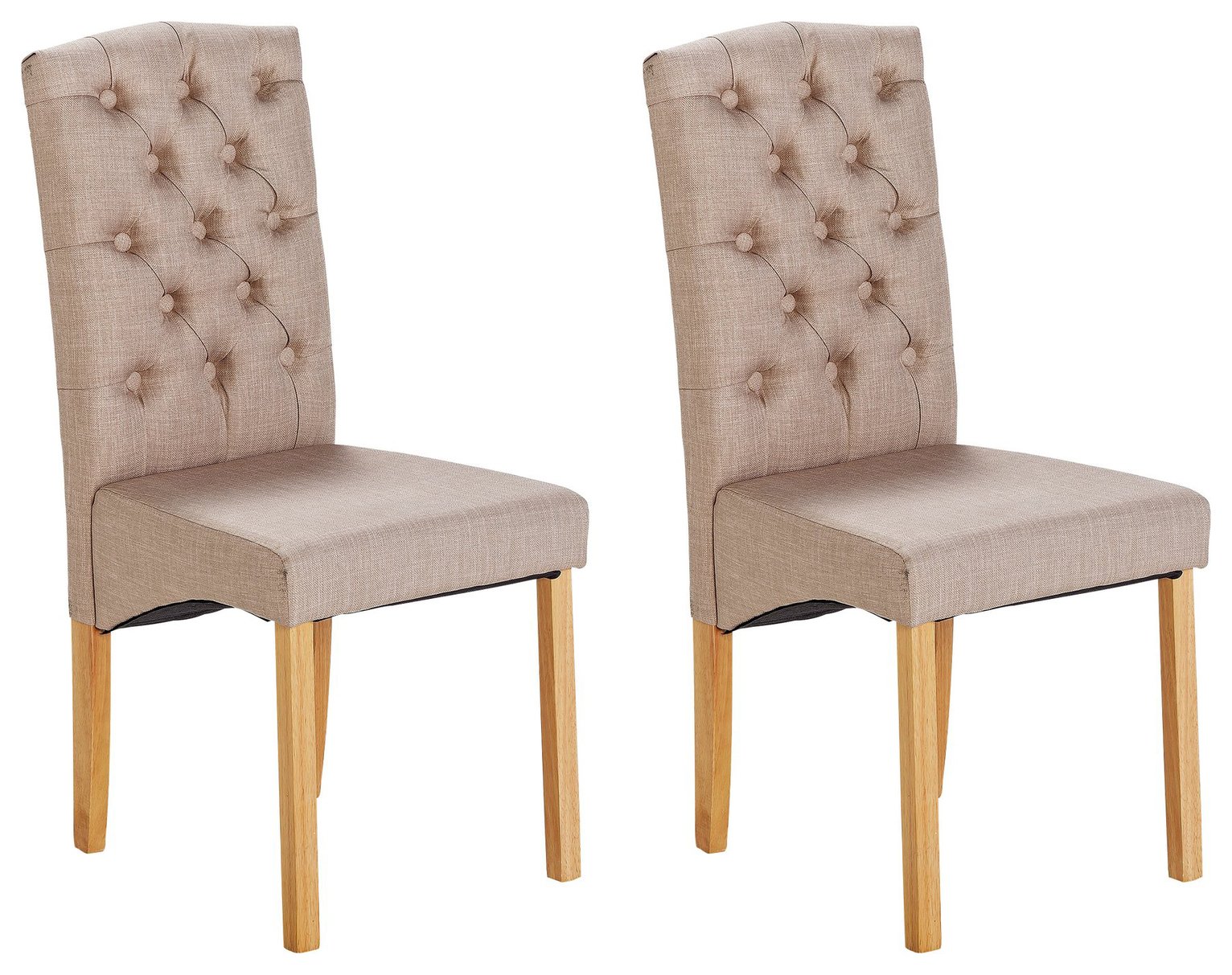 Argos Home Aurelia Pair of Fabric Chairs - Natural