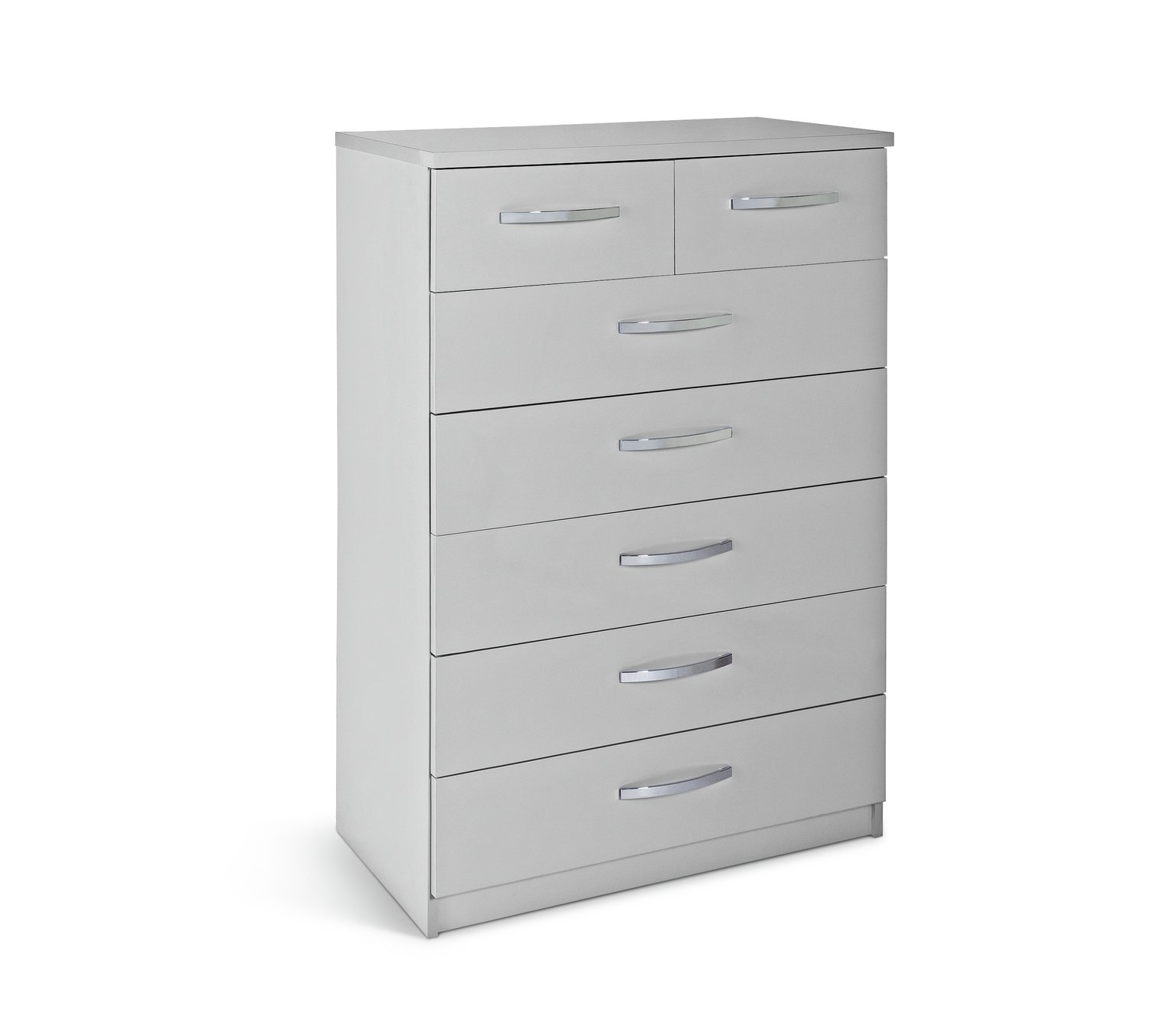 Argos Home New Hallingford 5+2 Drawer Chest - Grey Gloss