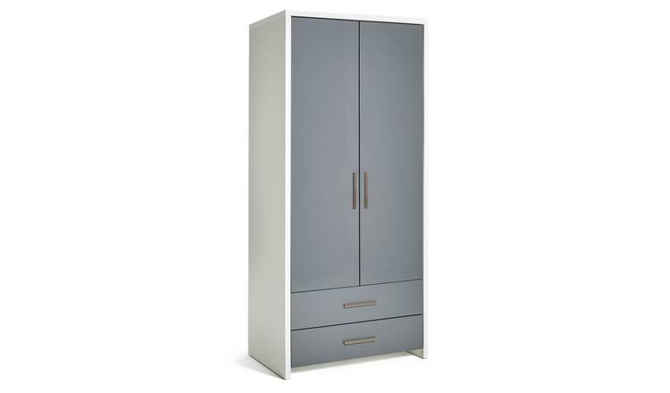 Buy Argos Home Broadway 2 Dr 2 Drw Wardrobe Grey Gloss White