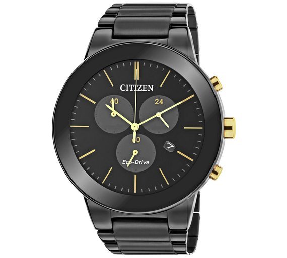 Citizen Men's Eco-Drive  Chronograph Black Steel Watch