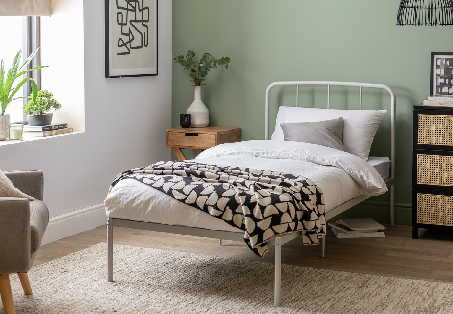 argos white single bed frame