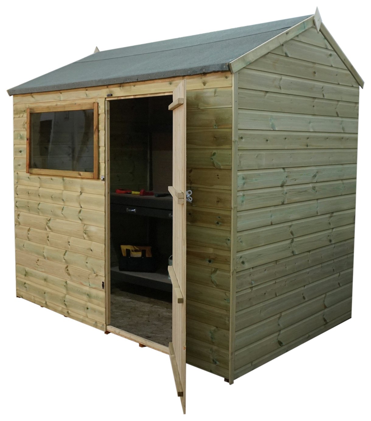 Mercia Pressure Treated Reverse Apex Shed - 8 x 6ft