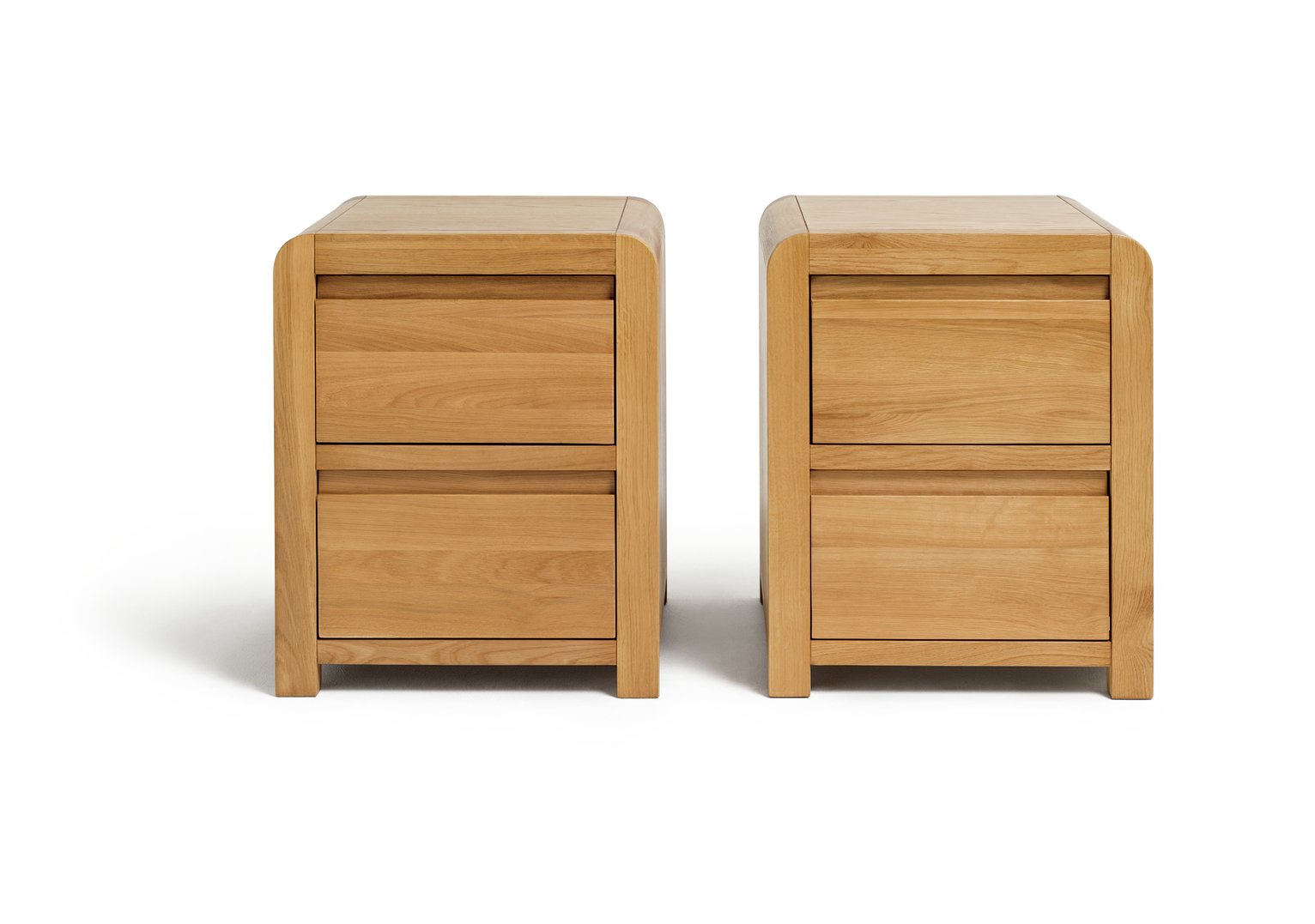 Habitat Novara 2 Bedside Tables Set - Oak & Oak Veneer