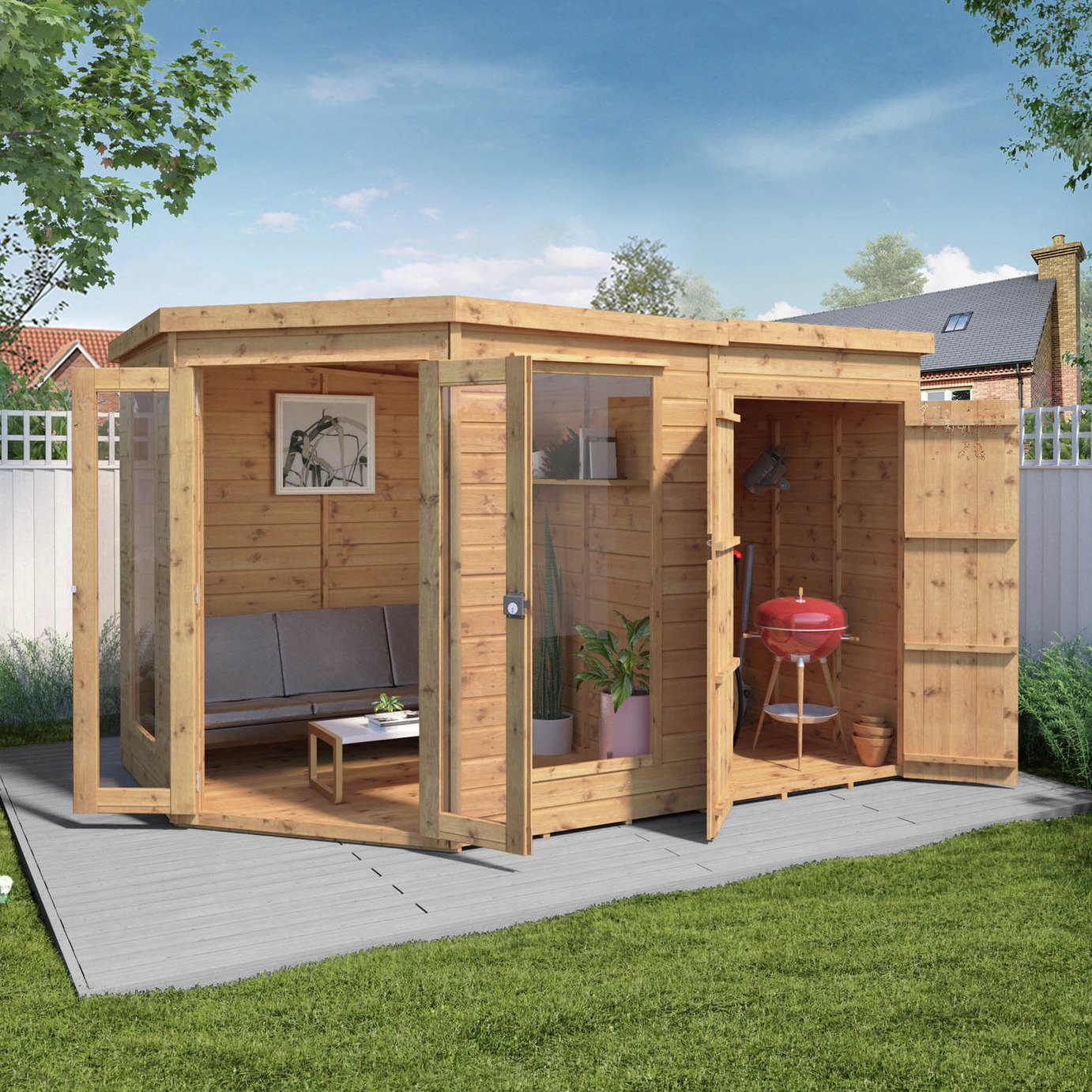 Mercia Corner Summerhouse with Shed Reviews