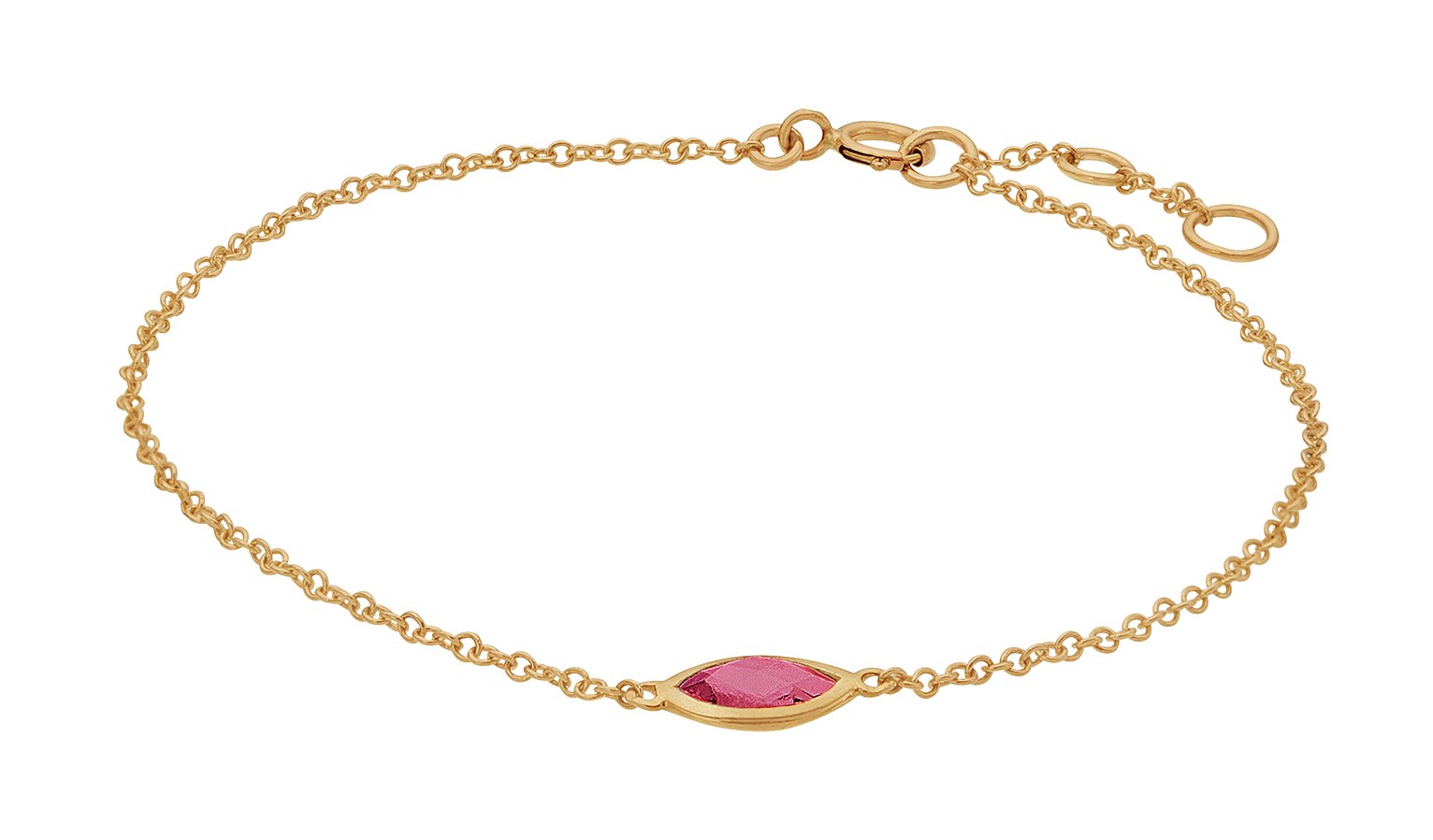 Revere 9ct Yellow Gold Garnet Bracelet