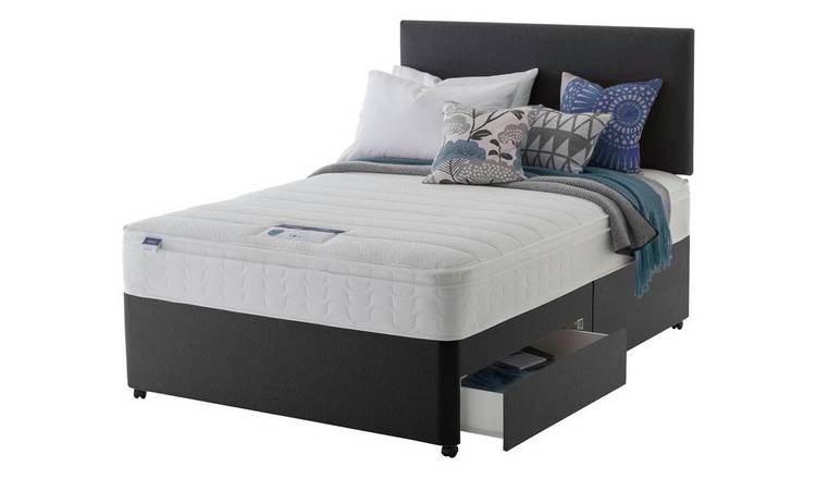 Silentnight Travis Small Double 2 Drawer Divan Bed -Charcoal