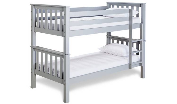 Habitat Heavy Duty Bunk Bed and 2 Kids Mattresses - Grey