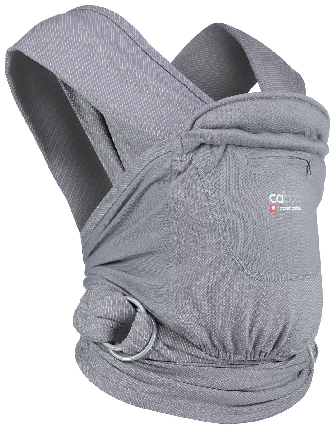 Cabboo + Organic Stripe Newborn Carrier - Titanium