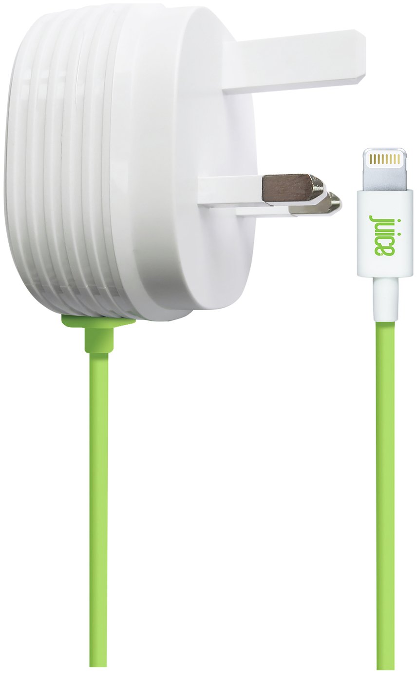 Juice Lightning Mains Wall Charger and Cable - White