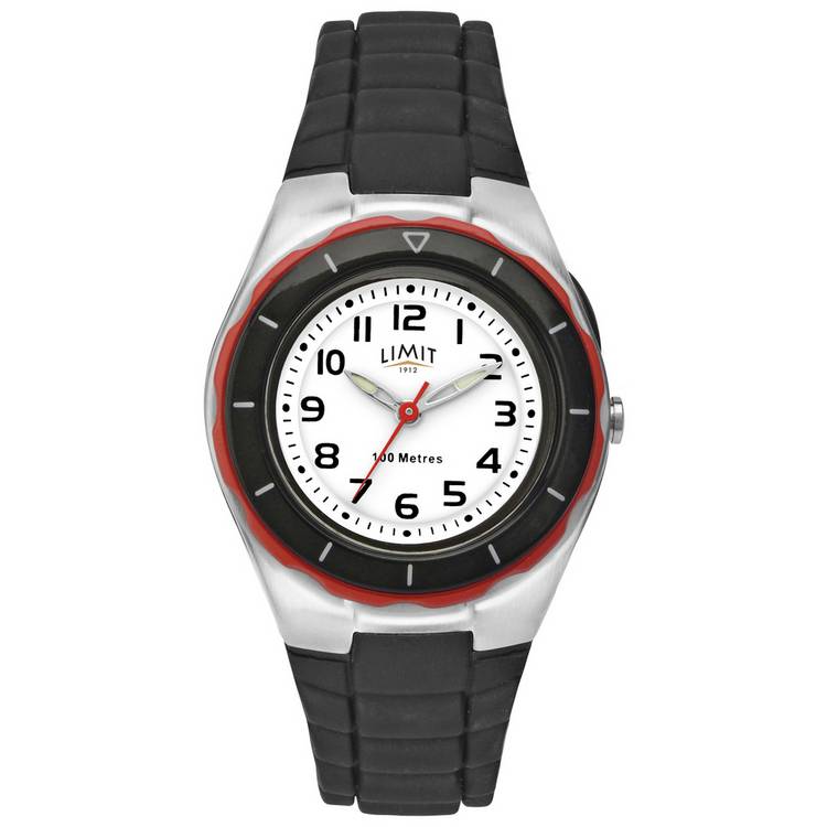 Limit Kids Black Silicone Mid Size Light Up Dial Strap Watch 0