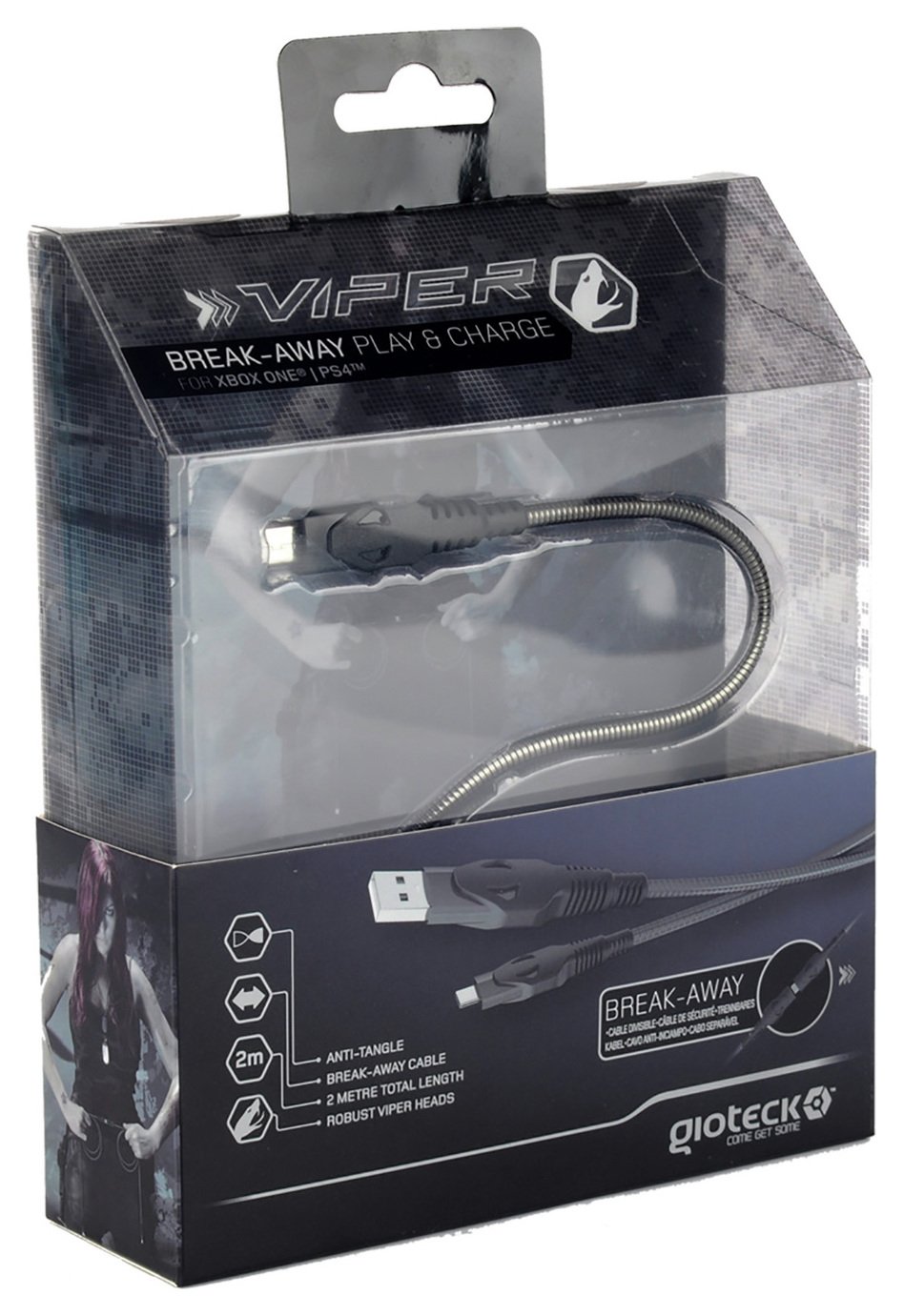 Gioteck TX Viper Play & Charge Breakaway Charge Cable