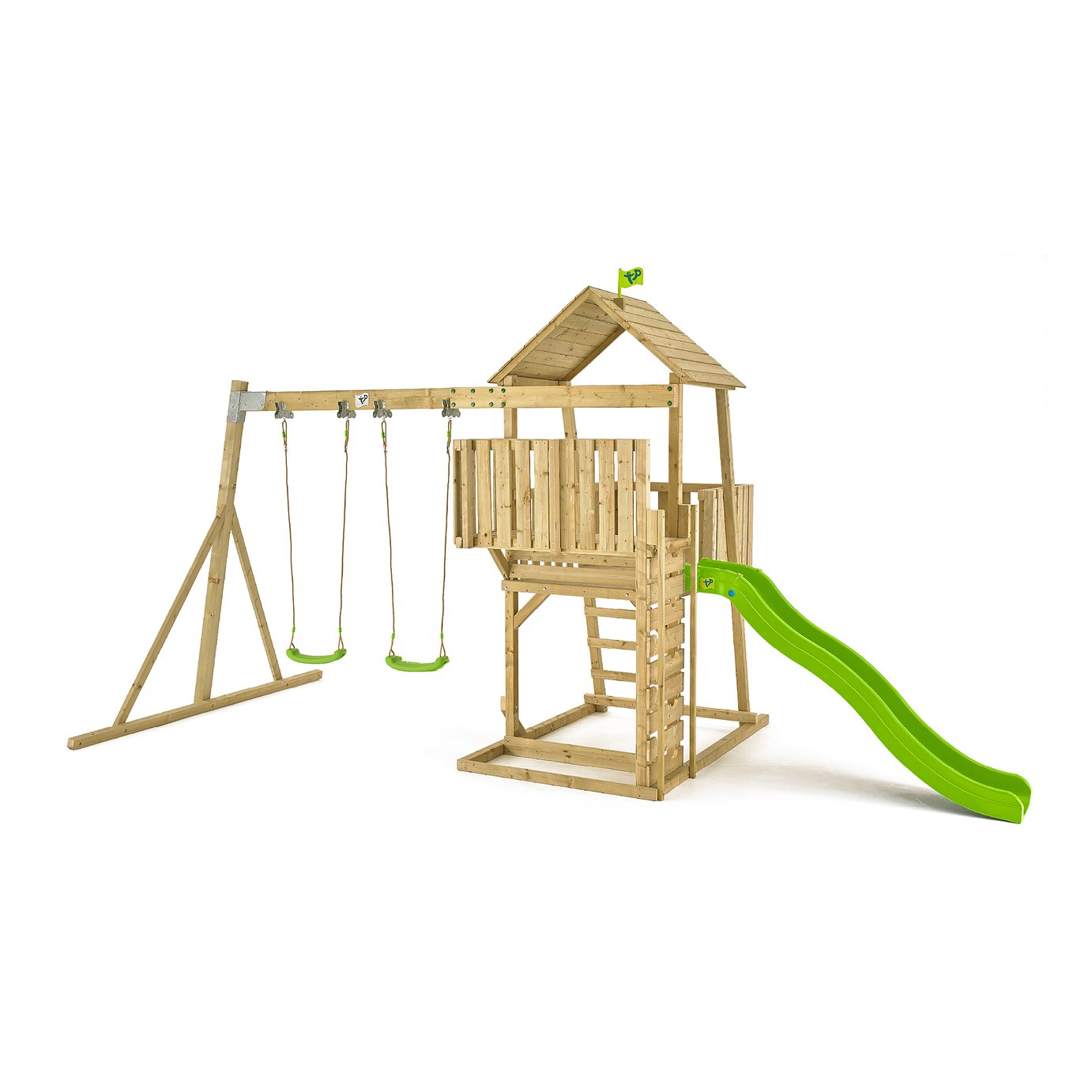 TP Kingswood Wooden Swing Set And Tower Slide TP Kingswood Wooden Swing Set And Tower Slide