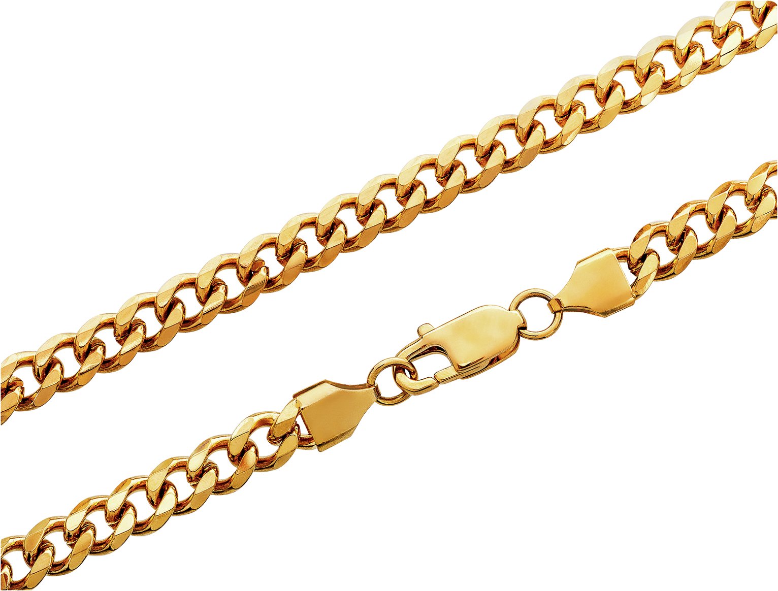 Revere Men's Stainless Steel Gold Colour Curb Chain