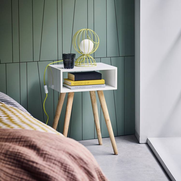 Habitat Cato Solid Wood Side Table - White 0