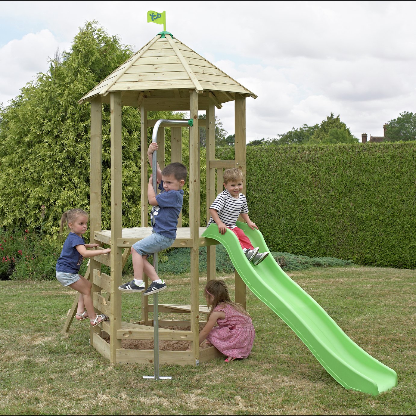 TP Castlewood Dover Wooden Climbing Frame and Slide